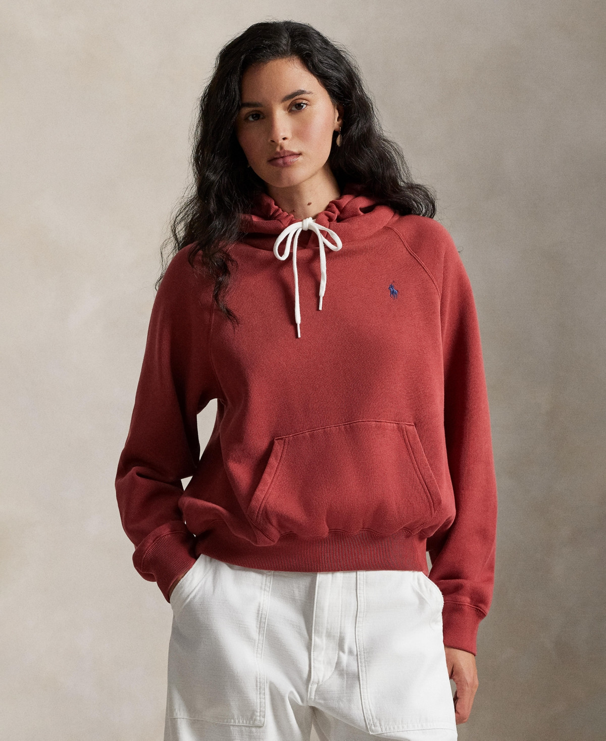 Polo Ralph Lauren Women's Shrunken Fit Fleece Hoodie Sweatshirt - Macy's | Macy's