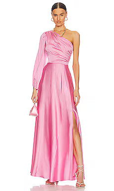 AMUR Elsabet One Shoulder Gown in Calla Lily from Revolve.com | Revolve Clothing (Global)