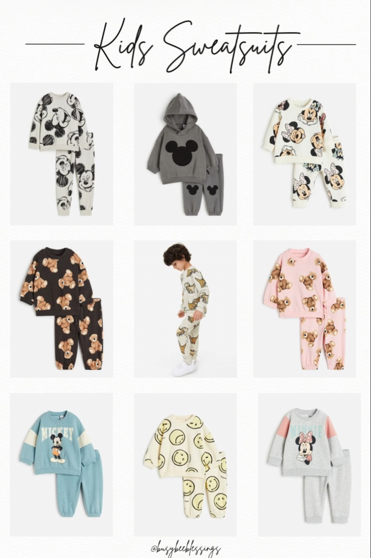 Adorable kids sweatsuits available in Disney prints, teddy bears, dinosaurs and many others. These are made of super soft cotton and cozy for cooler fall weather coming soon.

#LTKSeasonal #LTKkids #LTKfamily
