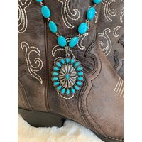 Western Beaded Turquoise Necklace, Concho Western Jewelry, Jewelry | Etsy (US)