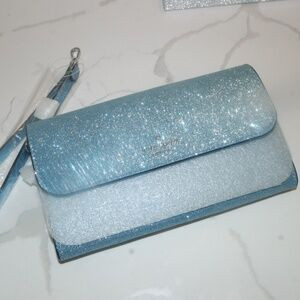 NWT Glitter Medium Flap Phone Wristlet Frost Sky | Kate Spade | Poshmark