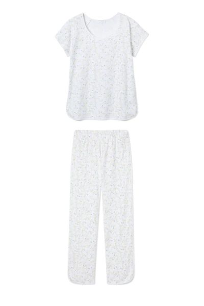JB x LAKE Pima Short-Cropped Set in Spring Vine | LAKE Pajamas