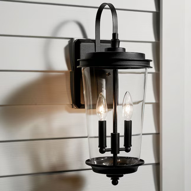 Kichler Holmden 2-Light 20.98-in Textured Black Outdoor Wall Light | Lowe's