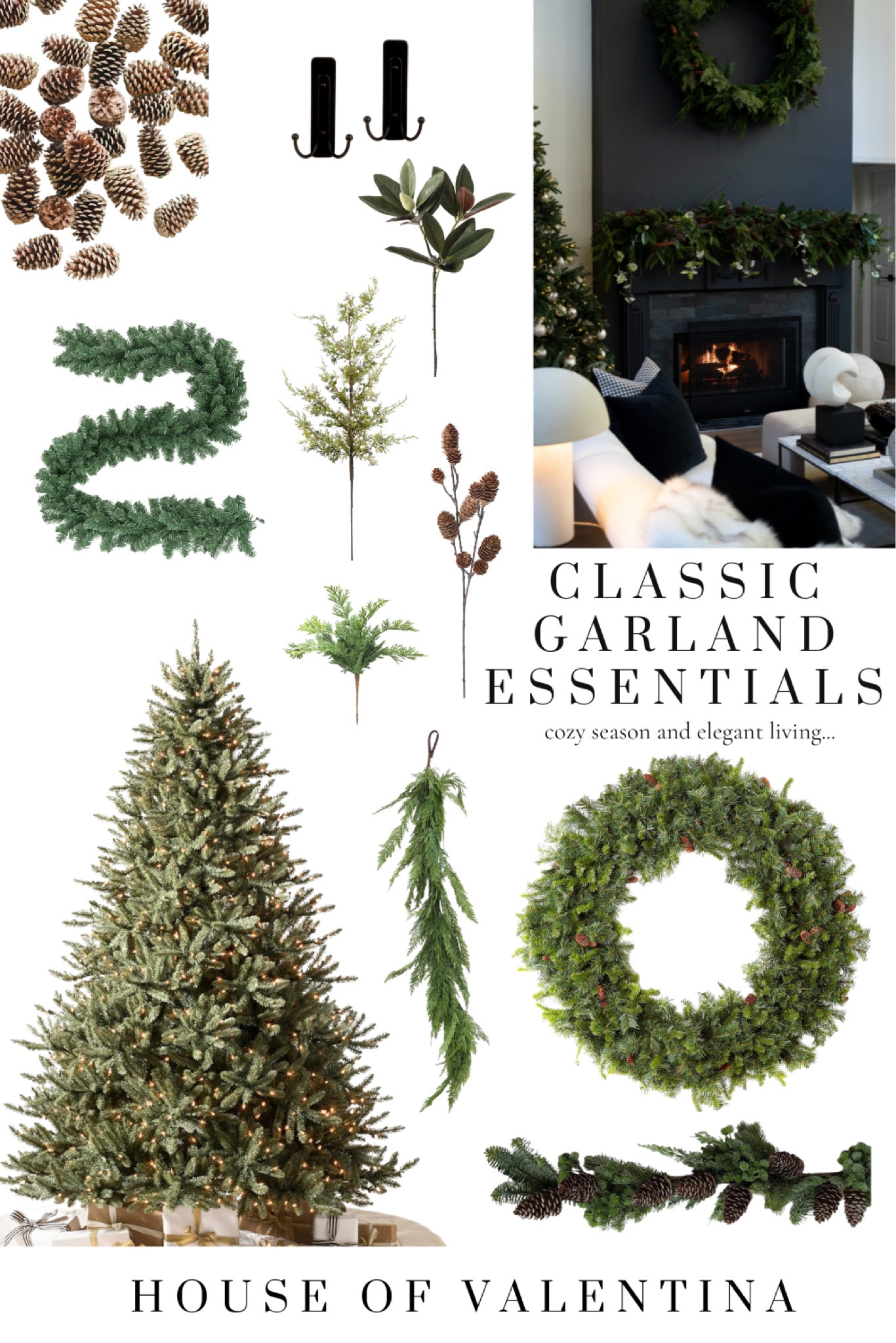 These are all of classic garland essentials. We love to decorate our fireplace with a beautiful Christmas wreath and a stunning garland. These are the essentials!

#LTKSeasonal #LTKhome #LTKHoliday