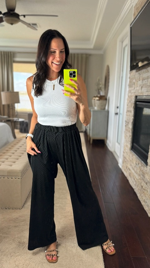 classic 🖤 shirt and pants run true to size. Medium in both. The first studded sandles (which are on sale for $10 right now) run big so I’m an 8.5. The white sandles I have a 9, which is my typical size  

#LTKStyleTip #LTKFindsUnder50 #LTKSeasonal