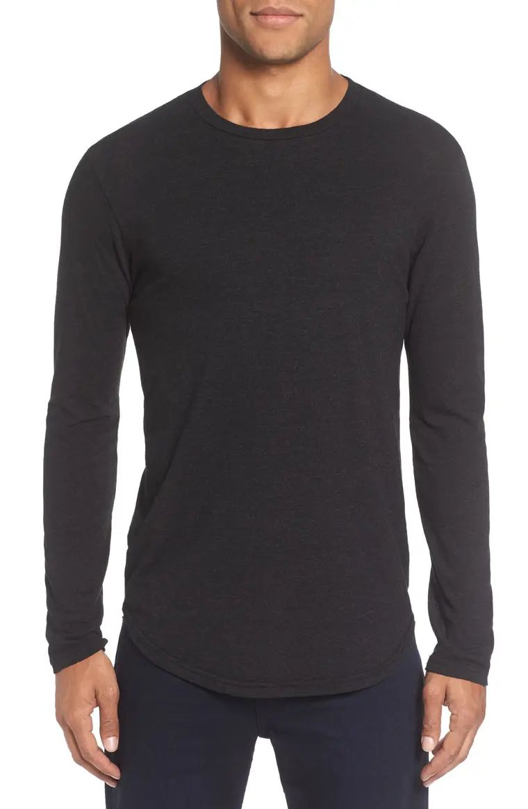 Triblend Scallop Long Sleeve Crewneck T-Shirt | Nordstrom