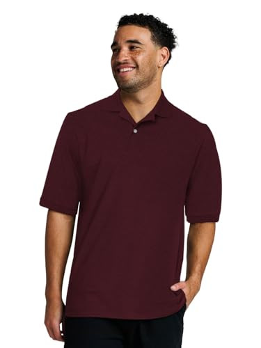 Jerzees Mens Men's Short Sleeve Polo Shirts, Cotton Blend, Two Button Closure, Regular Fit, Sizes... | Amazon (US)