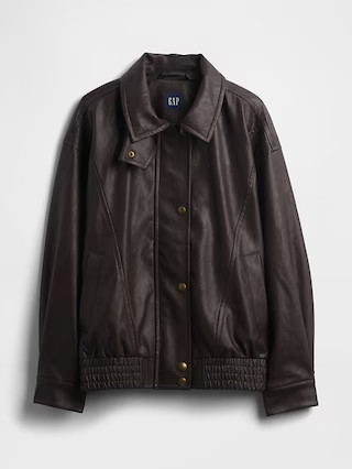 Oversized Vegan Leather Jacket | Gap (US)