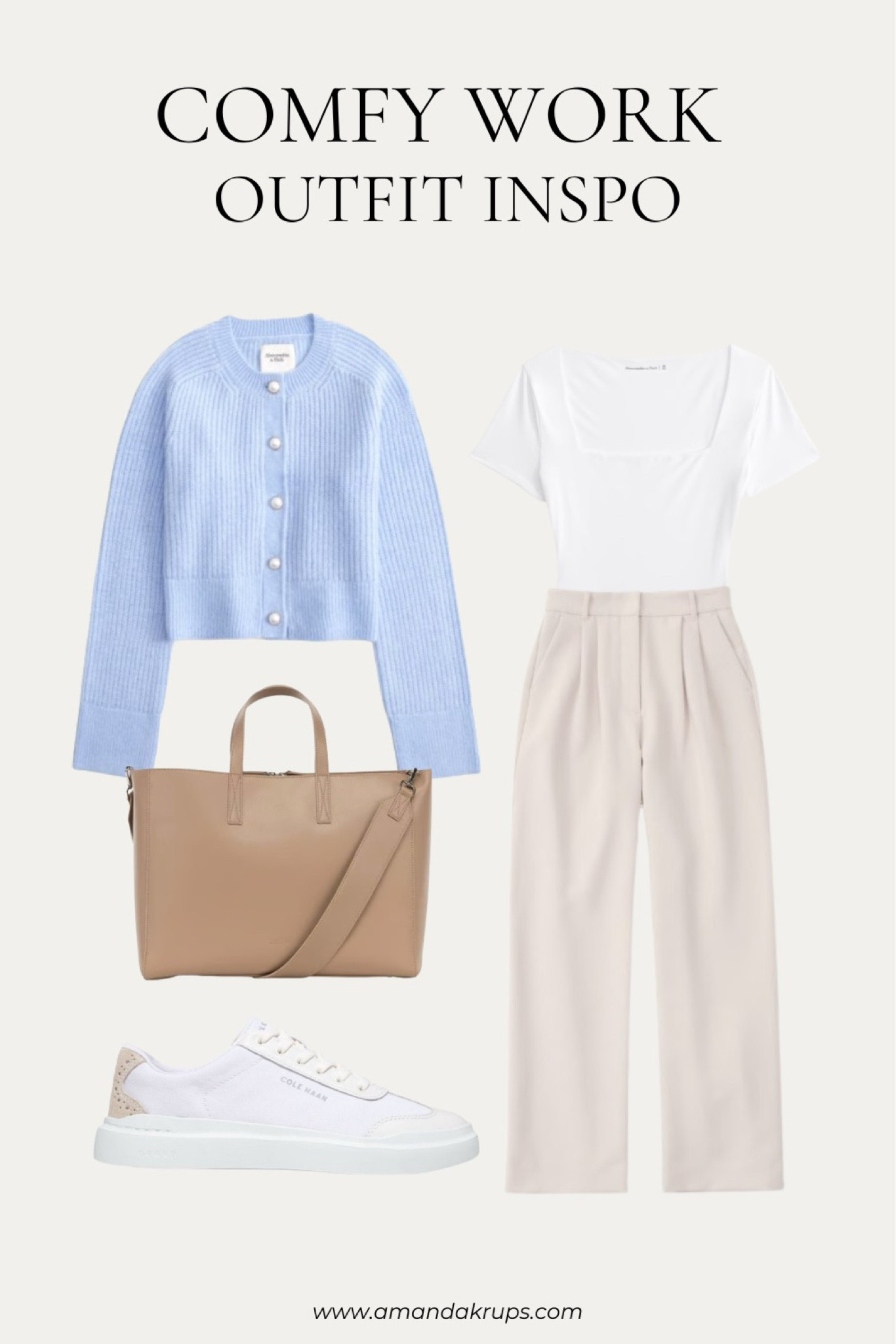 Comfy Work outfit inspo 💗 brands featured are: abercrombie, cole haan, & calpak 