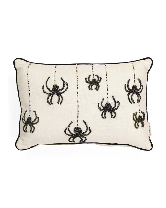 14x20 Beaded French Knot Spider Pillow | TJ Maxx