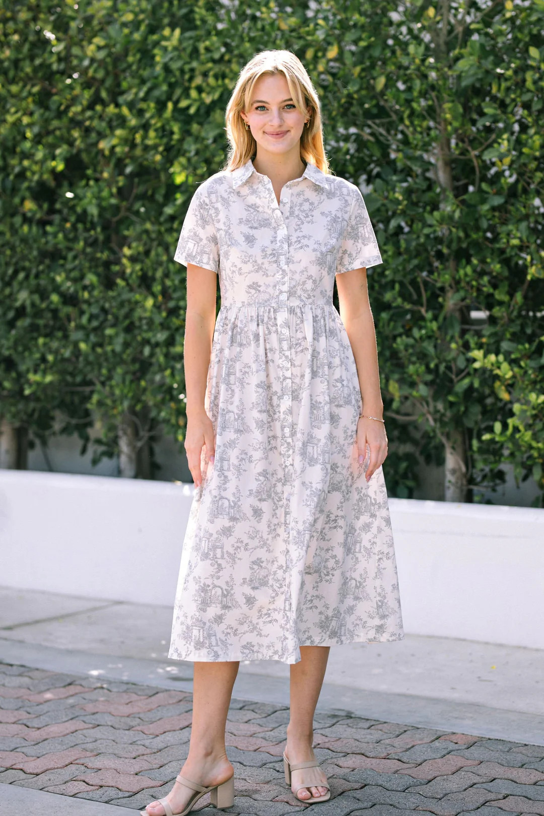 Jasmine Buttoned Shirt Dress | Morning Lavender