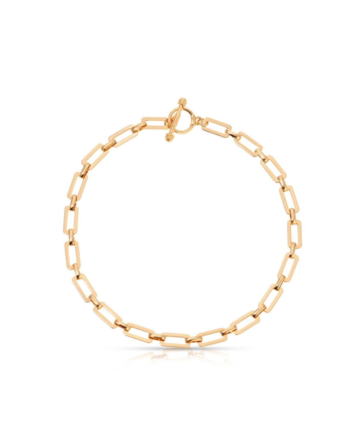 Ettika Golden Flat Rectangle Chain Necklace - Gold | Macy's