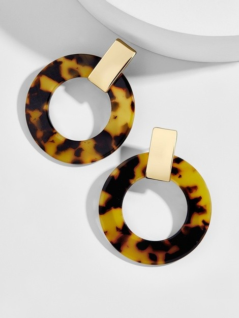 Marisela Resin Hoop Earrings-Tortoise | BaubleBar (US)