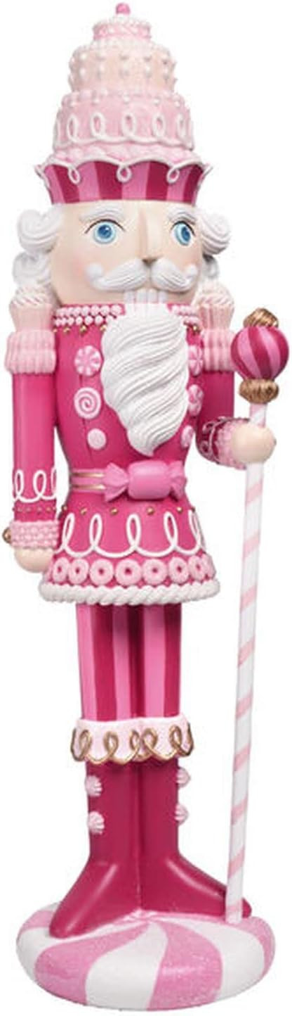 December Diamonds Nutcracker Sweet Shoppe Pink Candy Nutcracker with Staff Figurine - Collectible... | Amazon (US)