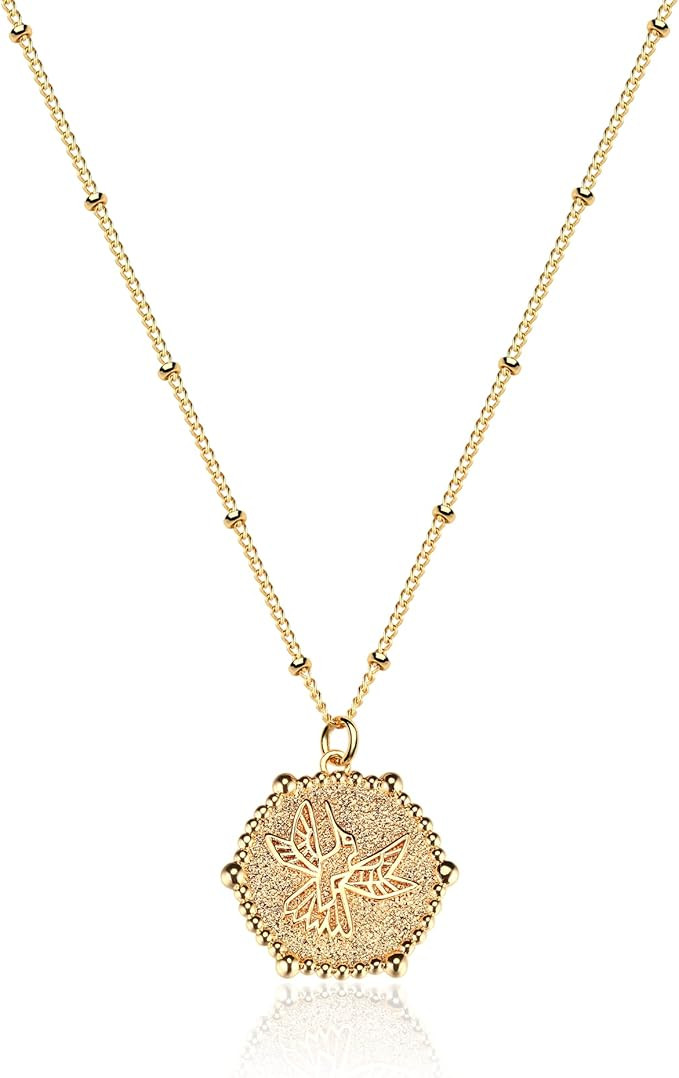 Fettero Animal Necklaces for Women Gold Butterfly Bird Cat Elephant Snake Bull Pendant Dainty Cha... | Amazon (US)