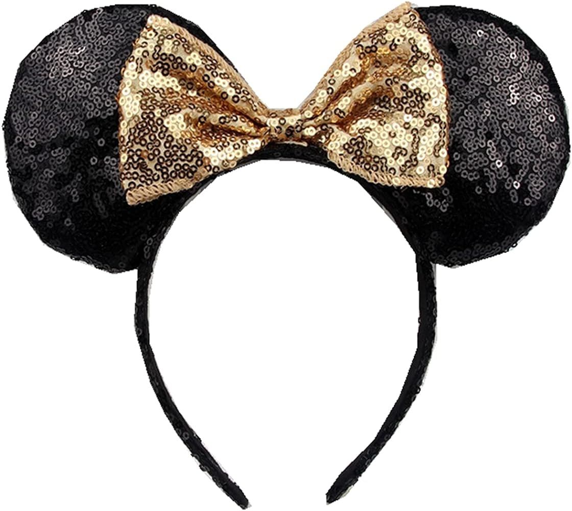 Maggerlly Minnie Mouse Ears Headband Disney Cartoon Role Play Decoration Minnie Ear Sequin Headba... | Amazon (US)