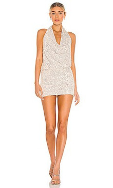 Click for more info about Lovers and Friends Lyon Halter Dress in Silver from Revolve.com