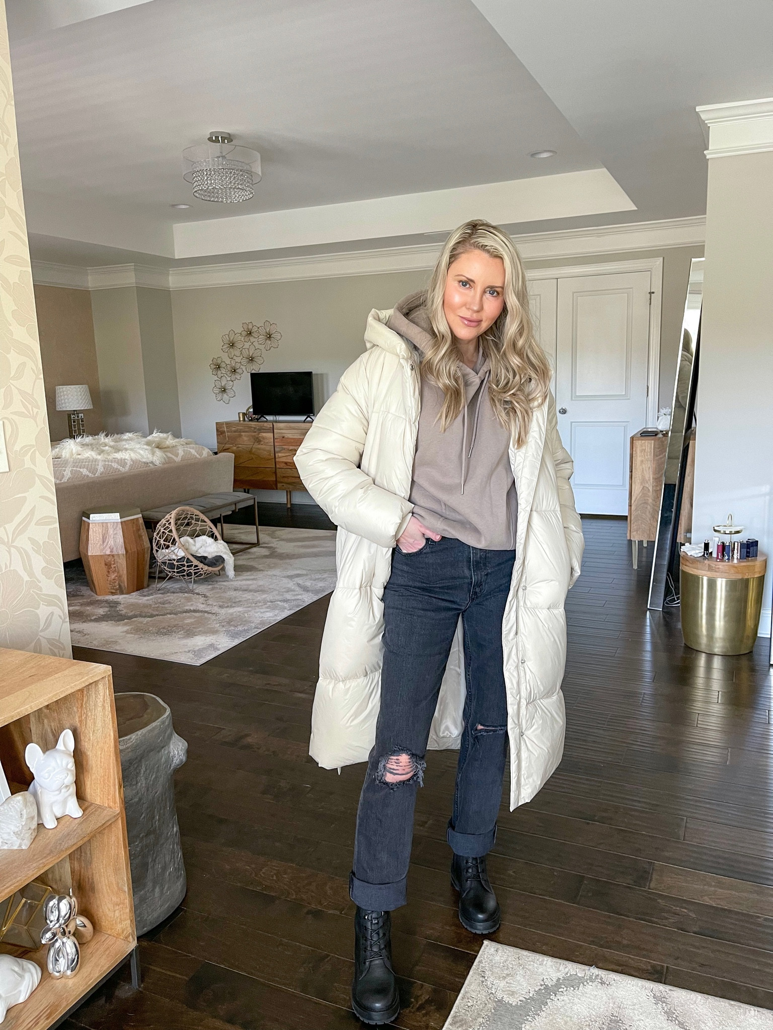 Abercrombie has lots of amazing puffer coats on clearance! 

Winter coat, black jeans, hoodie, combat boots

#LTKstyletip #LTKsalealert #LTKSeasonal