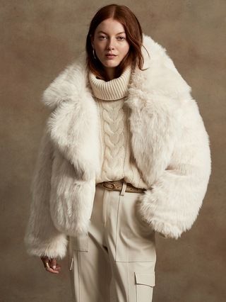 Reversible Faux Fur Down Jacket | Banana Republic (US)