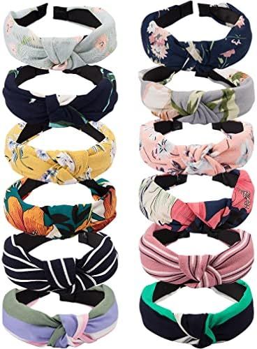 Knot Headband Wide Knotted Headbands for Women 12 Pack Head Bands Women Hair Knotted Headband for Wo | Amazon (US)