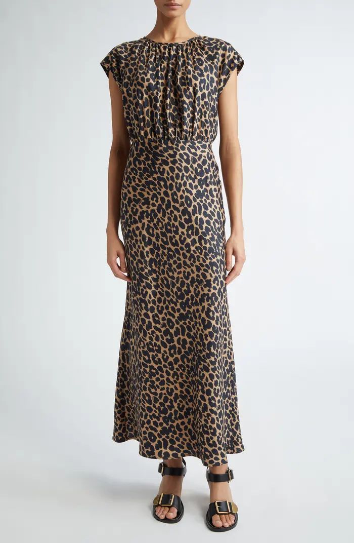 Max Mara Juglas Leopard Print Silk Dress | Nordstrom | Nordstrom