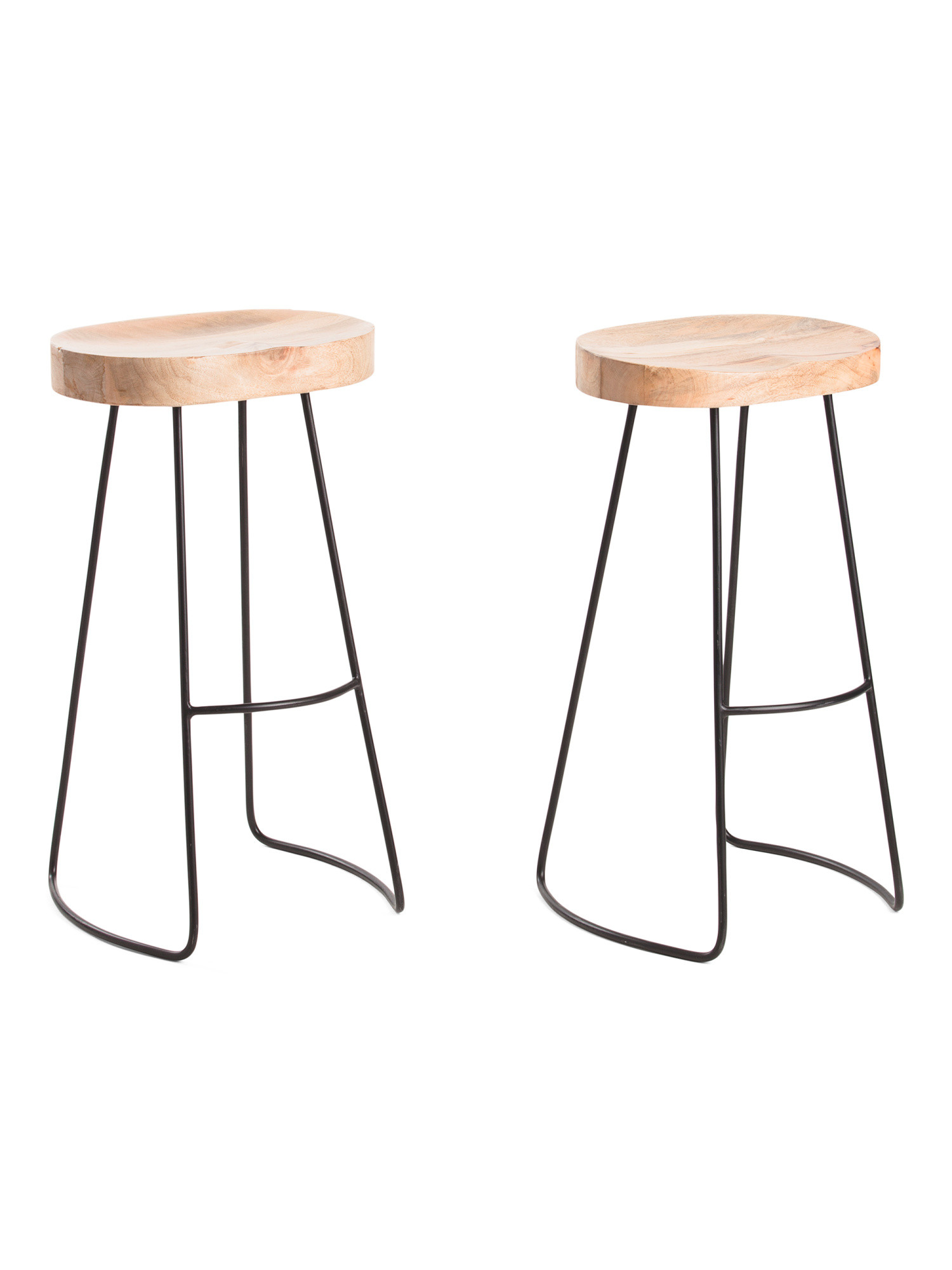 Set Of 2 Mango Wood Gavin Barstools | TJ Maxx