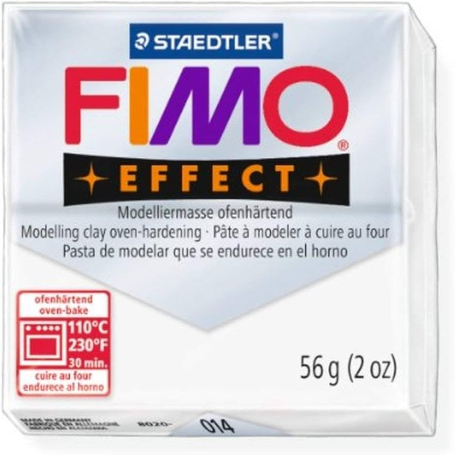 STAEDTLER FIMO Effect Translucent (014) FIMO Effect Polymer Modelling Moulding Clay Block Oven Ba... | Amazon (US)