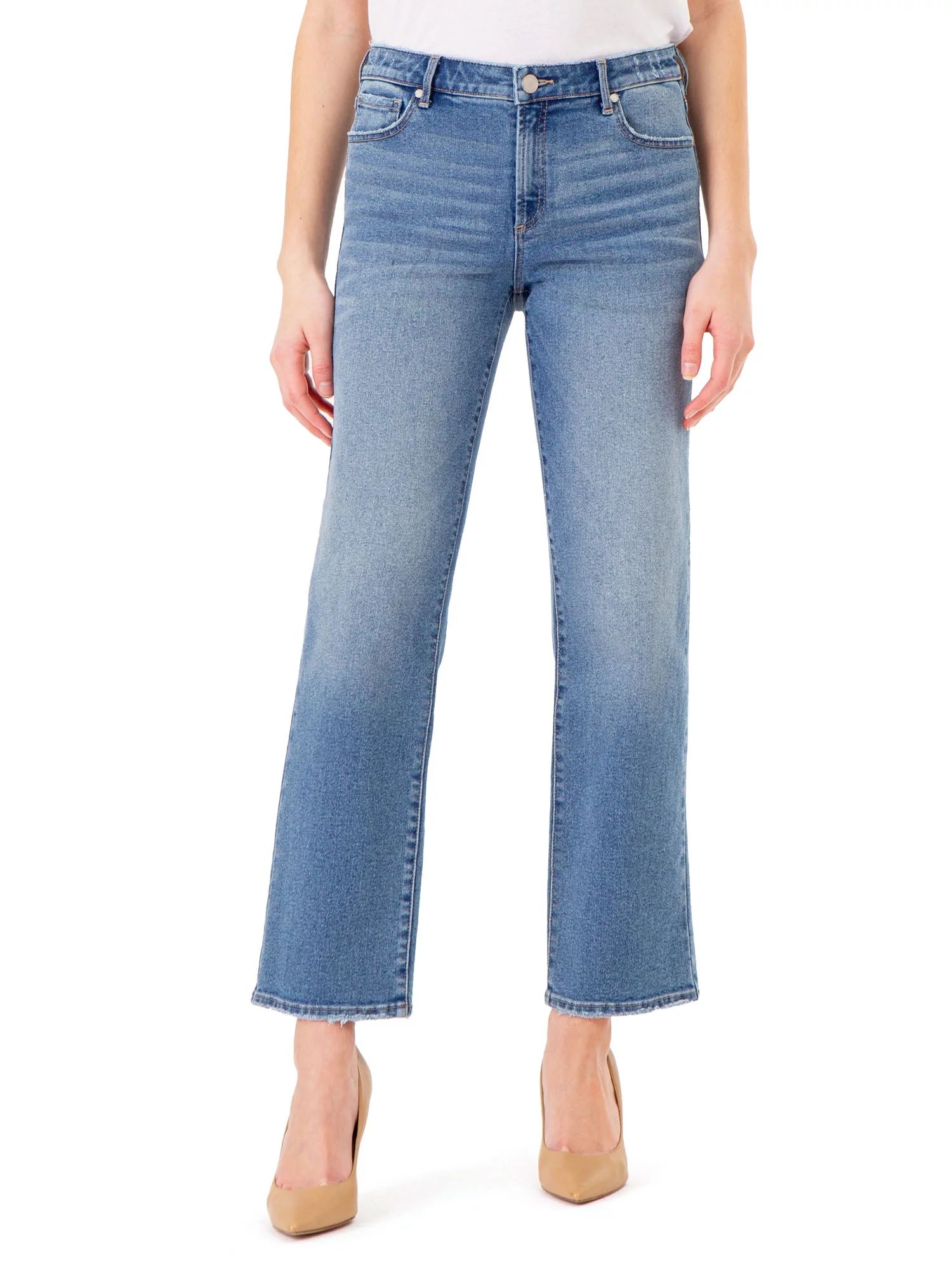 Jordache Women's High Rise Straight Jeans, Sizes 2-22 | Walmart (US)