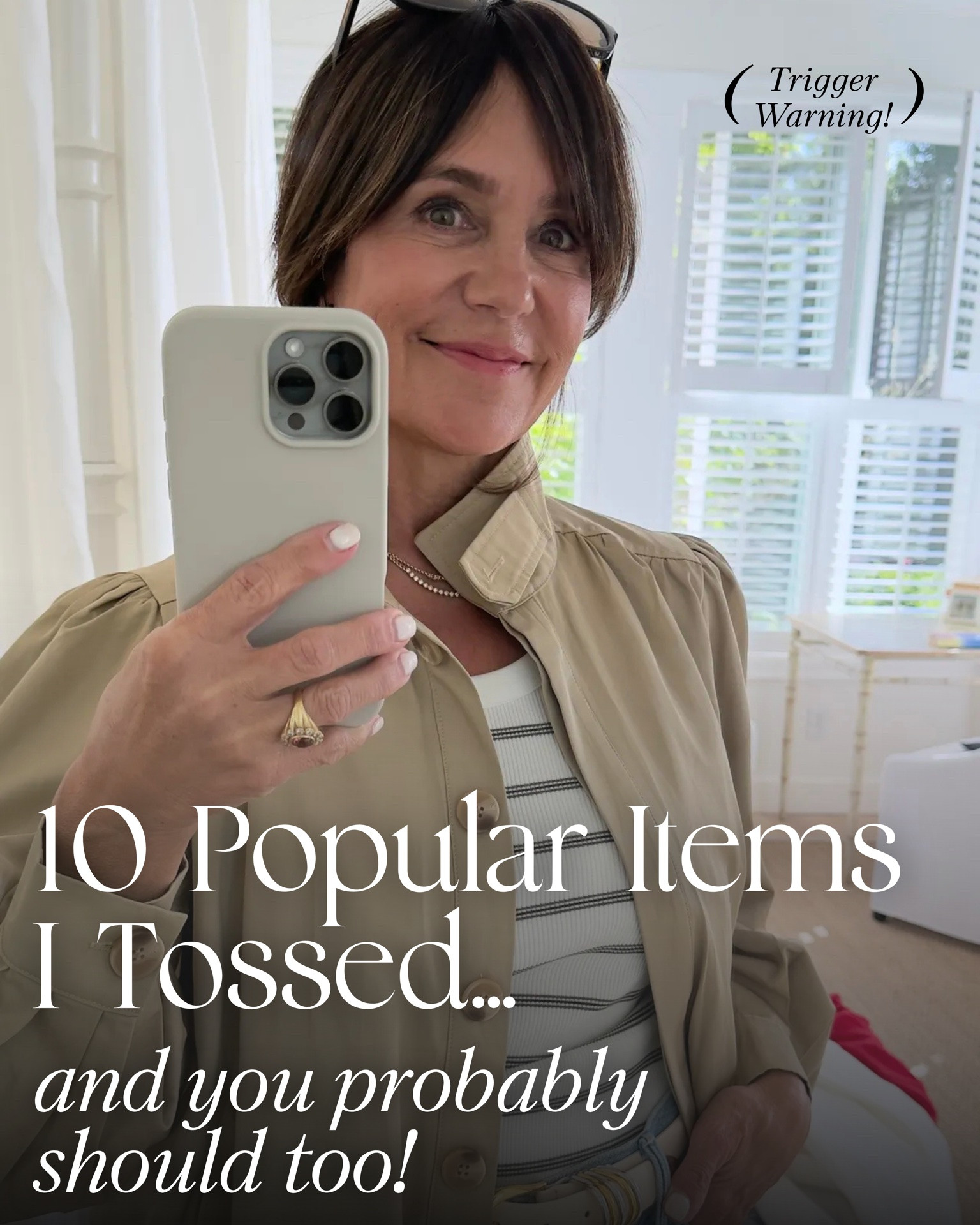 10 popular items I tossed ❌ … and what I swapped them for! 😍 Check your closet for these!!! 

So many of us have these exact style and beauty finds in our closets and bathrooms, so this may be a bit of a trigger!! 😬 But trust me - these simple swaps will instantly elevate your wardrobe, your beauty routine, and how you look and feel! 

I’ll admit that a few of these were harder to let go of than others … but when I made these switches I felt instantly cooler, more youthful, more comfortable, and more confident!! 💃

Be sure to follow me @susie.wright for more style tips and outfit inspo!

#LTKOver40 #LTKmomlife #LTKdayinmylife