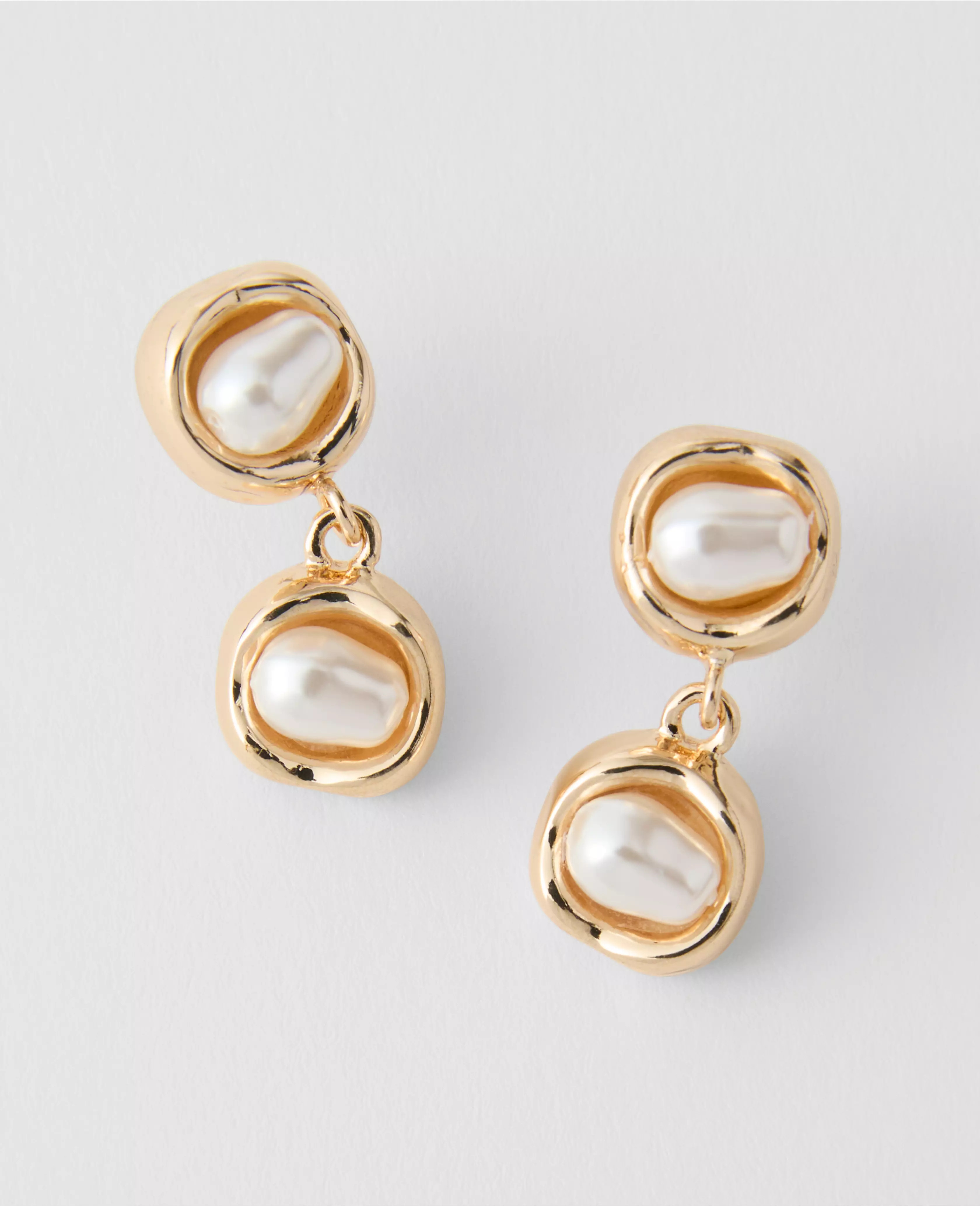 Double Pearl Drop Earrings | Ann Taylor