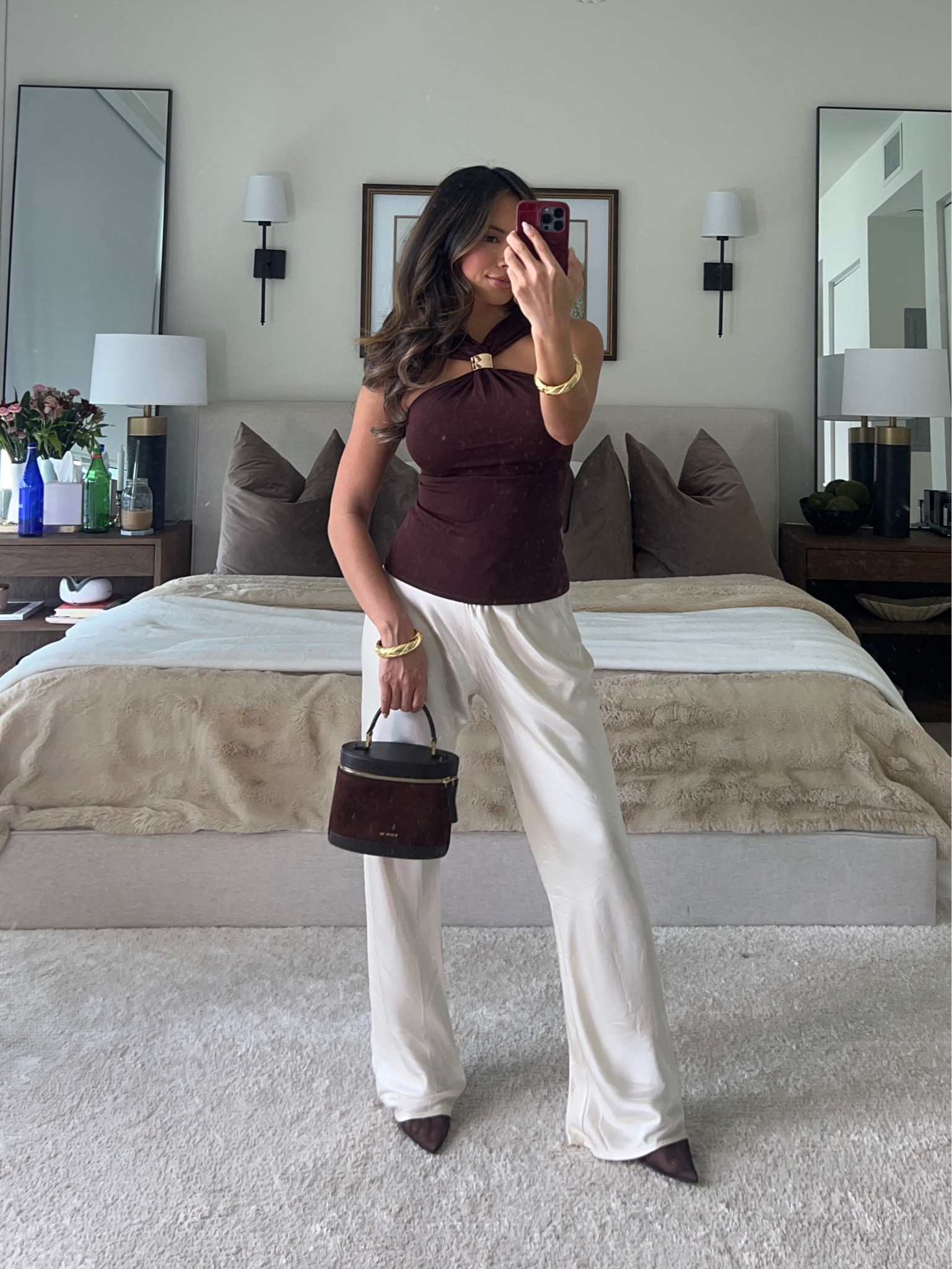 these pants are similar to the A&F satin pull on pants I also posted but these are more straight leg opposed to wide leg.