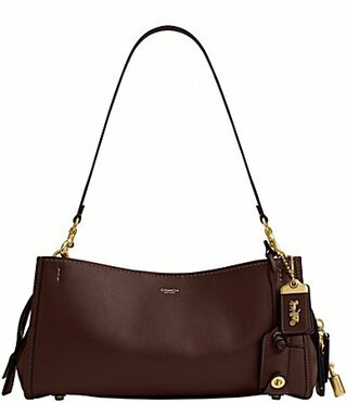 COACH Soft Grain Rogue Leather Shoulder Bag 34 - Maple | Dillard's
