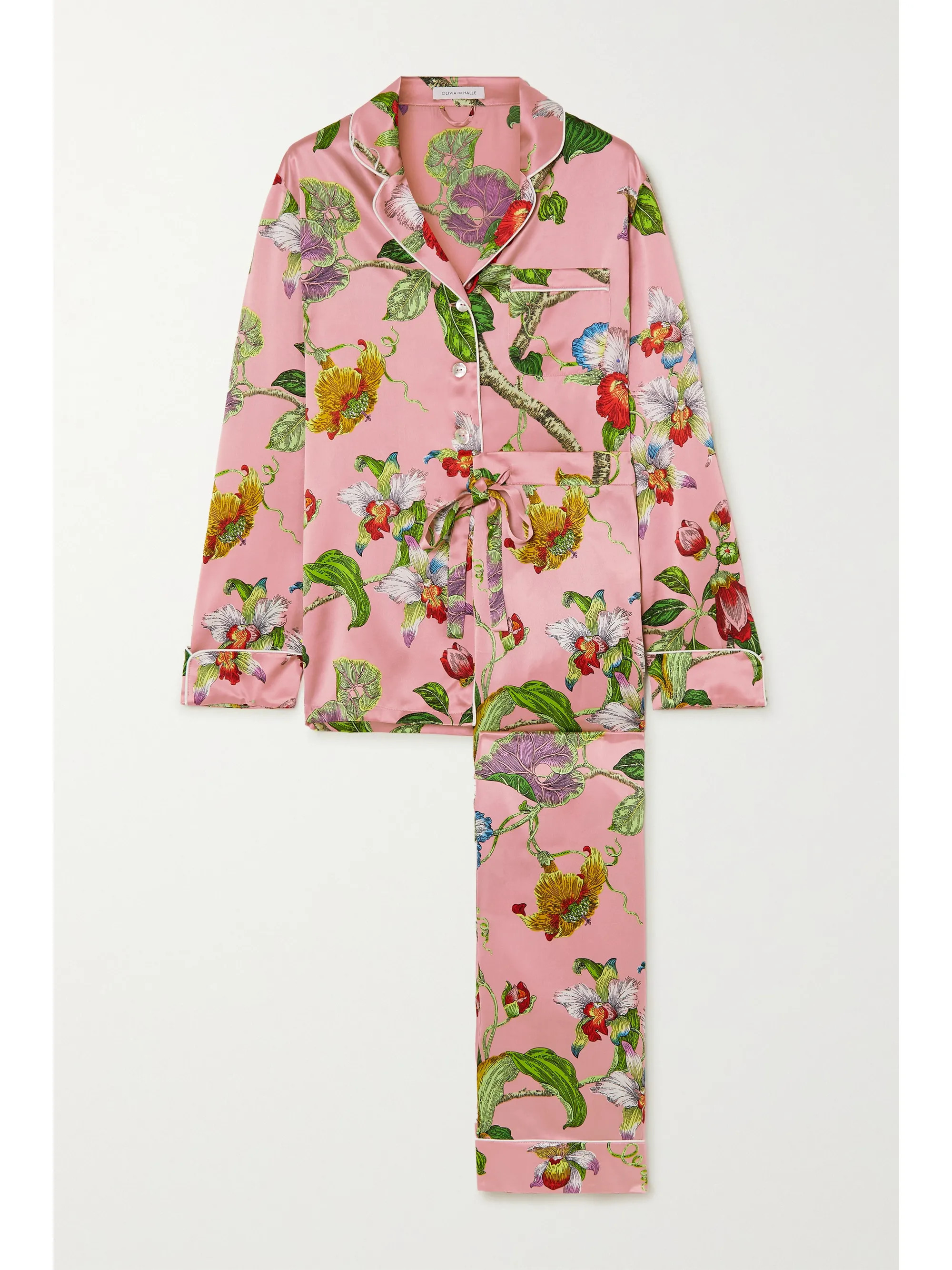 Olivia von HalleLila floral-print silk-satin pajama set | NET-A-PORTER (US)
