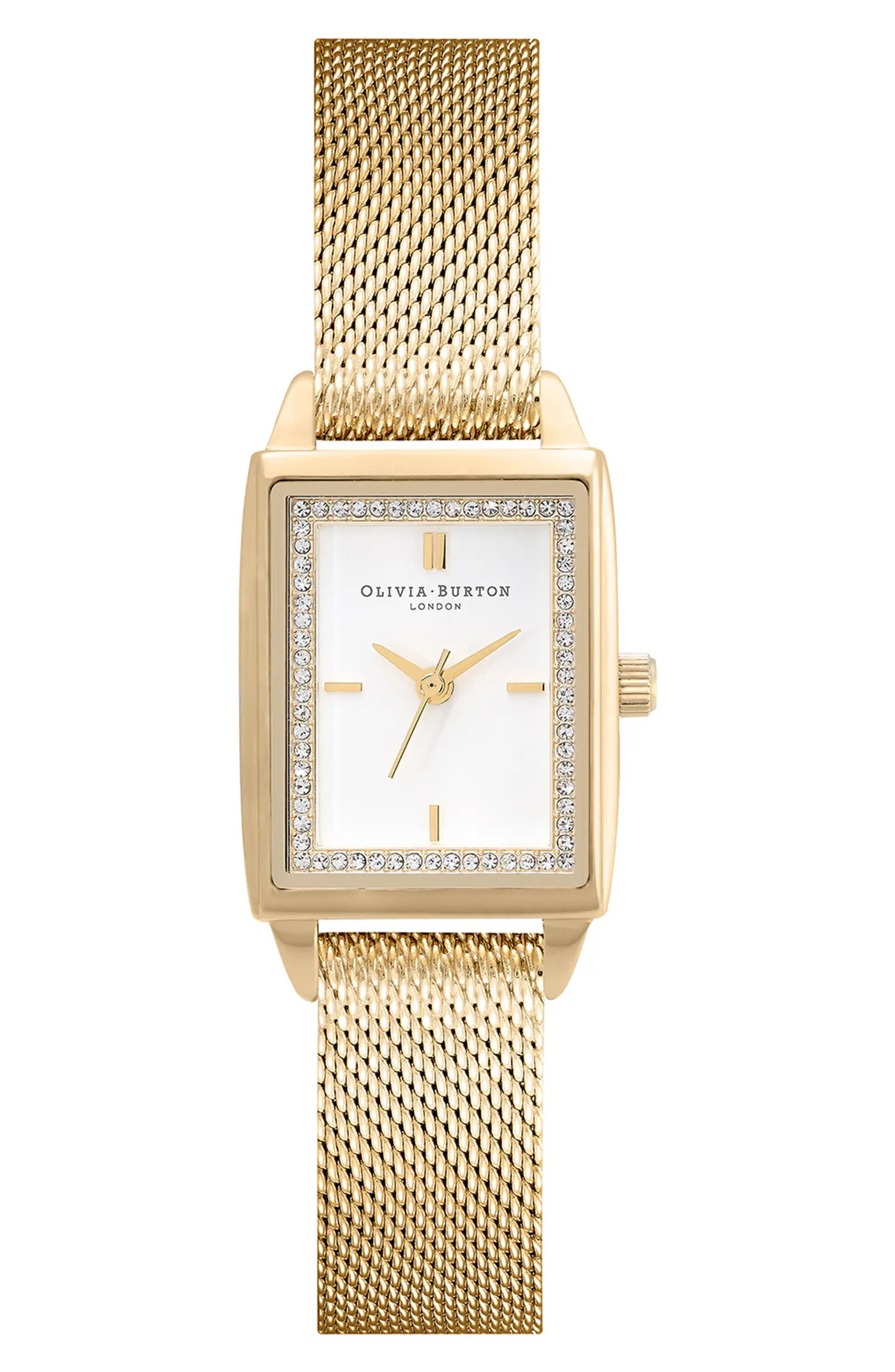 Classics Rectangular Mesh Strap Watch, 20mm | Nordstrom