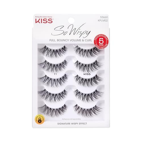KISS So Wispy, False Eyelashes, 'Style #11', 12mm, Includes 5 Pairs Of Lashes, Easy to Apply, Reusable Lash Clusters | Amazon (US)