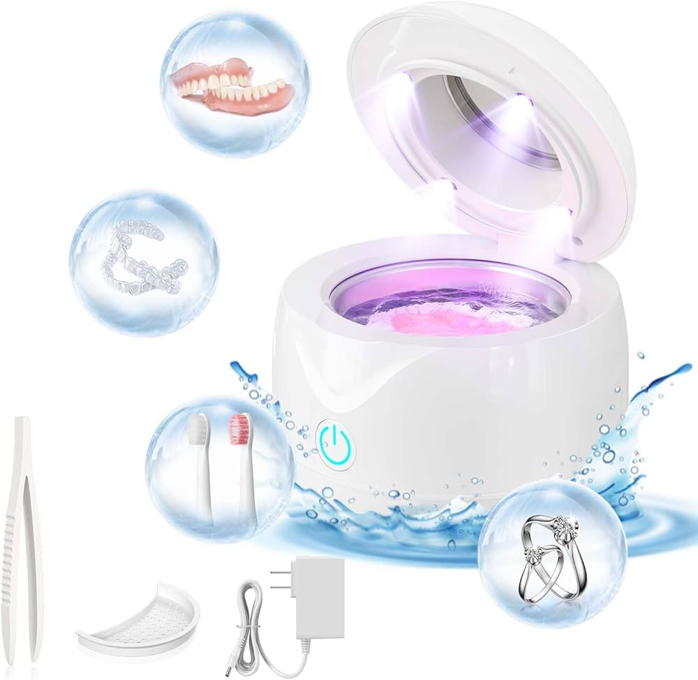 Ultrasonic Retainer Cleaner Machine 45kHz 200ml Portable Ultra Sonic Retainer Cleaner for Dental ... | Amazon (US)