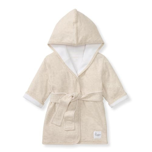 Burt's Bees Baby Infant Hooded Robe Organic Knit Terry Unisex Bathrobe, Newborn Bath Essentials, Unisex Boys and Girls, Size 0-9 Months Old | Amazon (US)