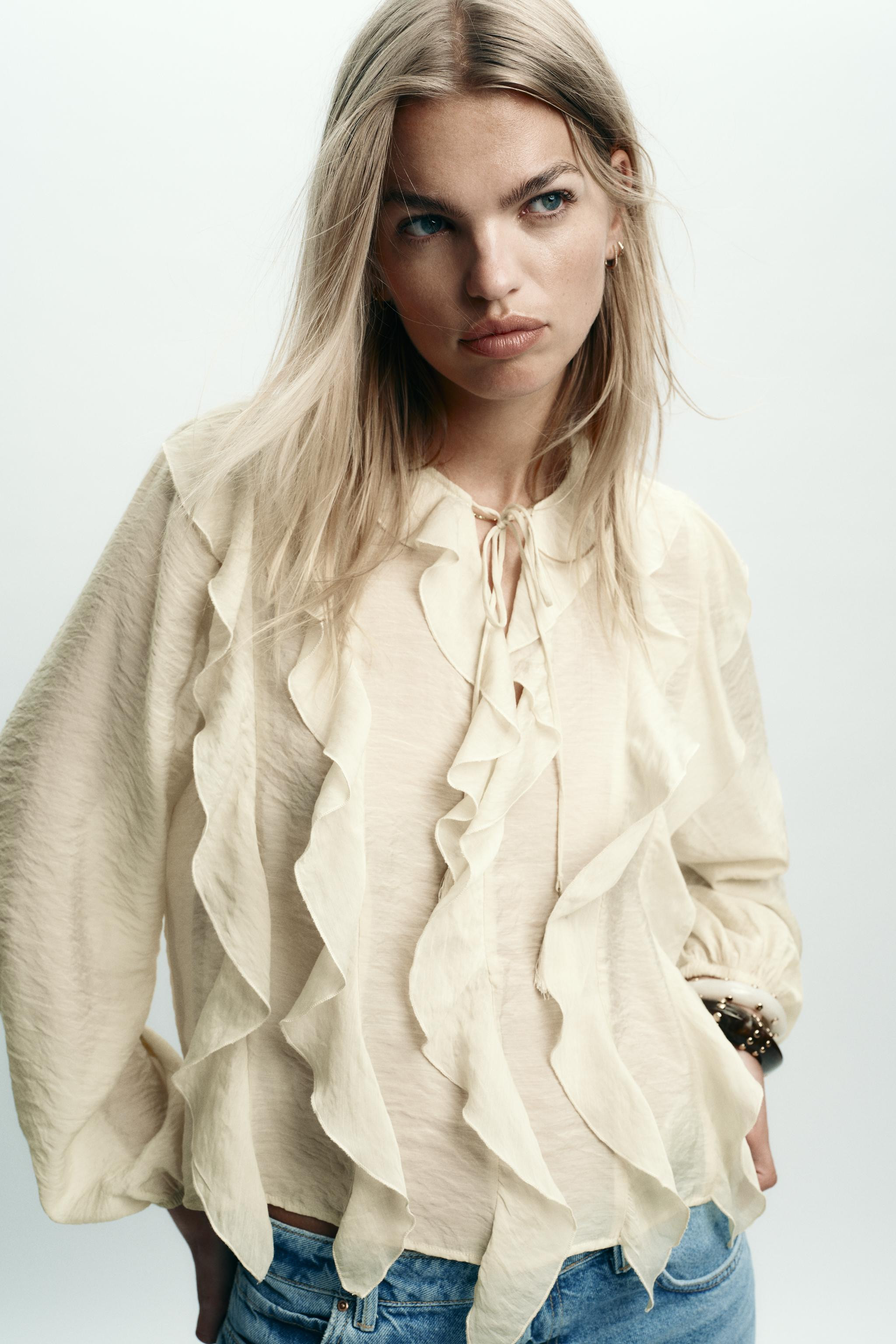 RUFFLED ROMANTIC BLOUSE | Zara US