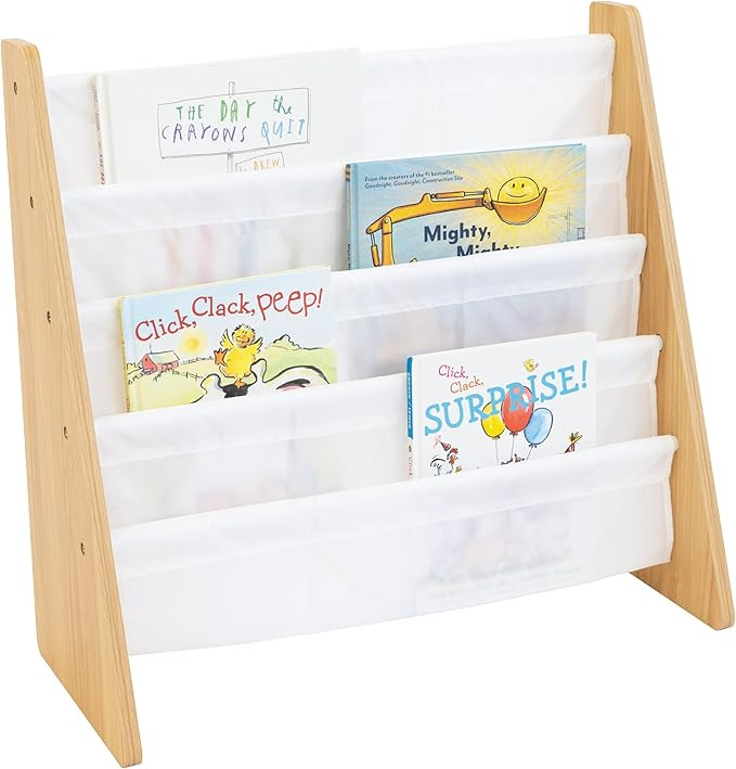 Humble Crew 4-Tier Kids Bookshelf, Natural Wood/White - Premium Book Shelf for Kids Rooms with Fo... | Amazon (US)
