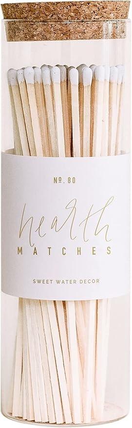 Sweet Water Decor 7" Hearth Matches in Apothecary Glass Bottle | Rustic Jar Approx. 80 Decorative... | Amazon (US)