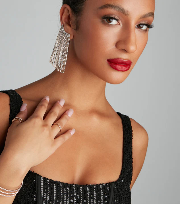 Angel Eyes Rhine Fringe Ear Cuffs | Windsor Stores