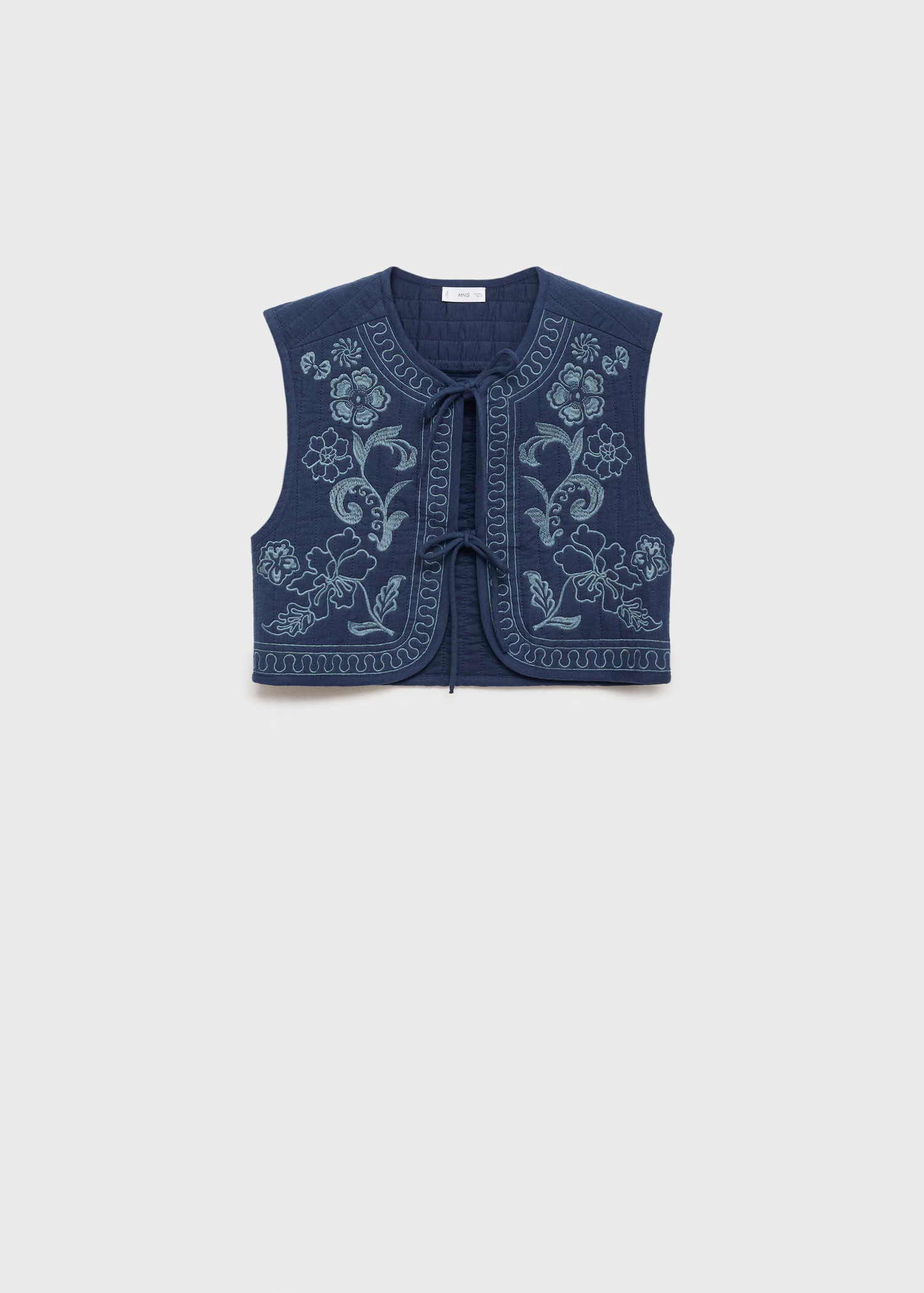 Embroidered cotton gilet | Mango (US/MX/AU)