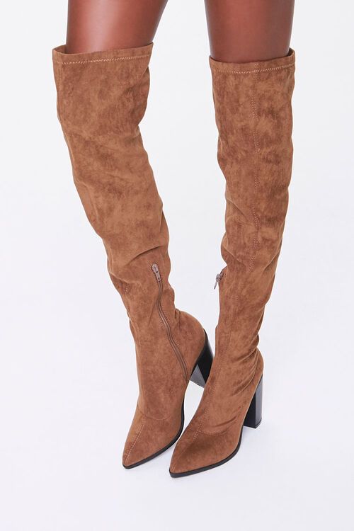 Faux Suede Block Heel Boots | Forever 21 (US)