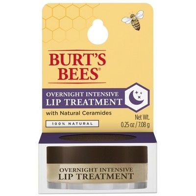 Burt's Bees Natural Overnight Intensive Lip Treatment - Ultra-Conditioning Lip Care - 0.25oz | Target