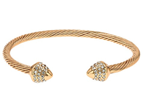 Crystal Gold Tone Cuff Bracelet - OPC1842 | JTV Jewelry