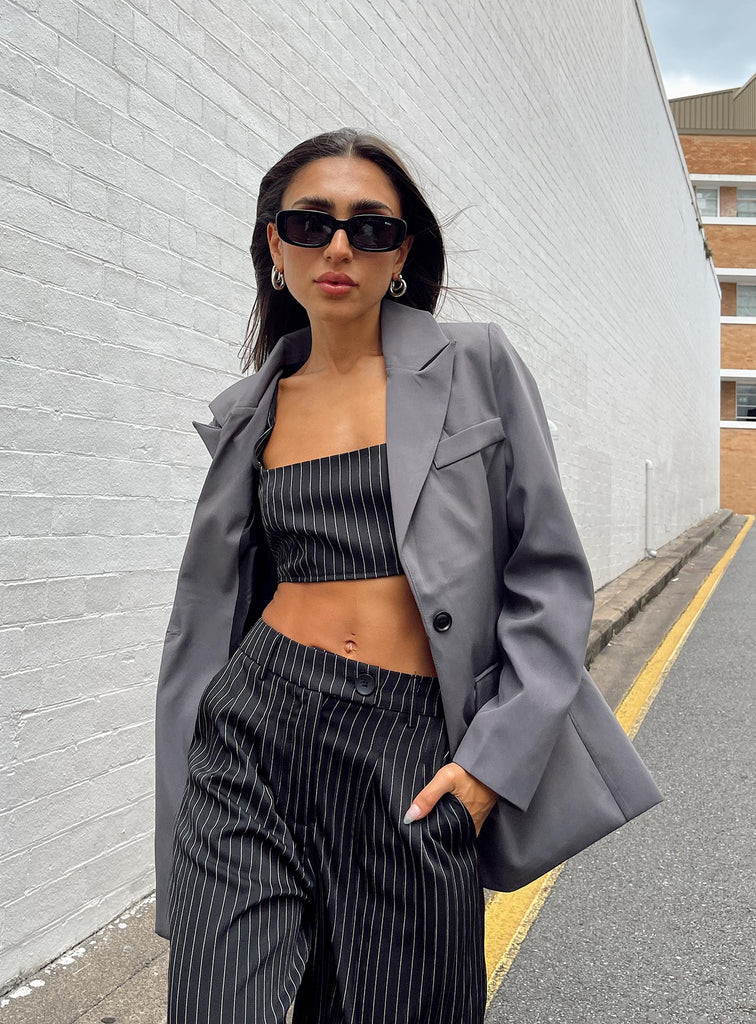 Talisa Oversized Blazer Grey | Princess Polly US