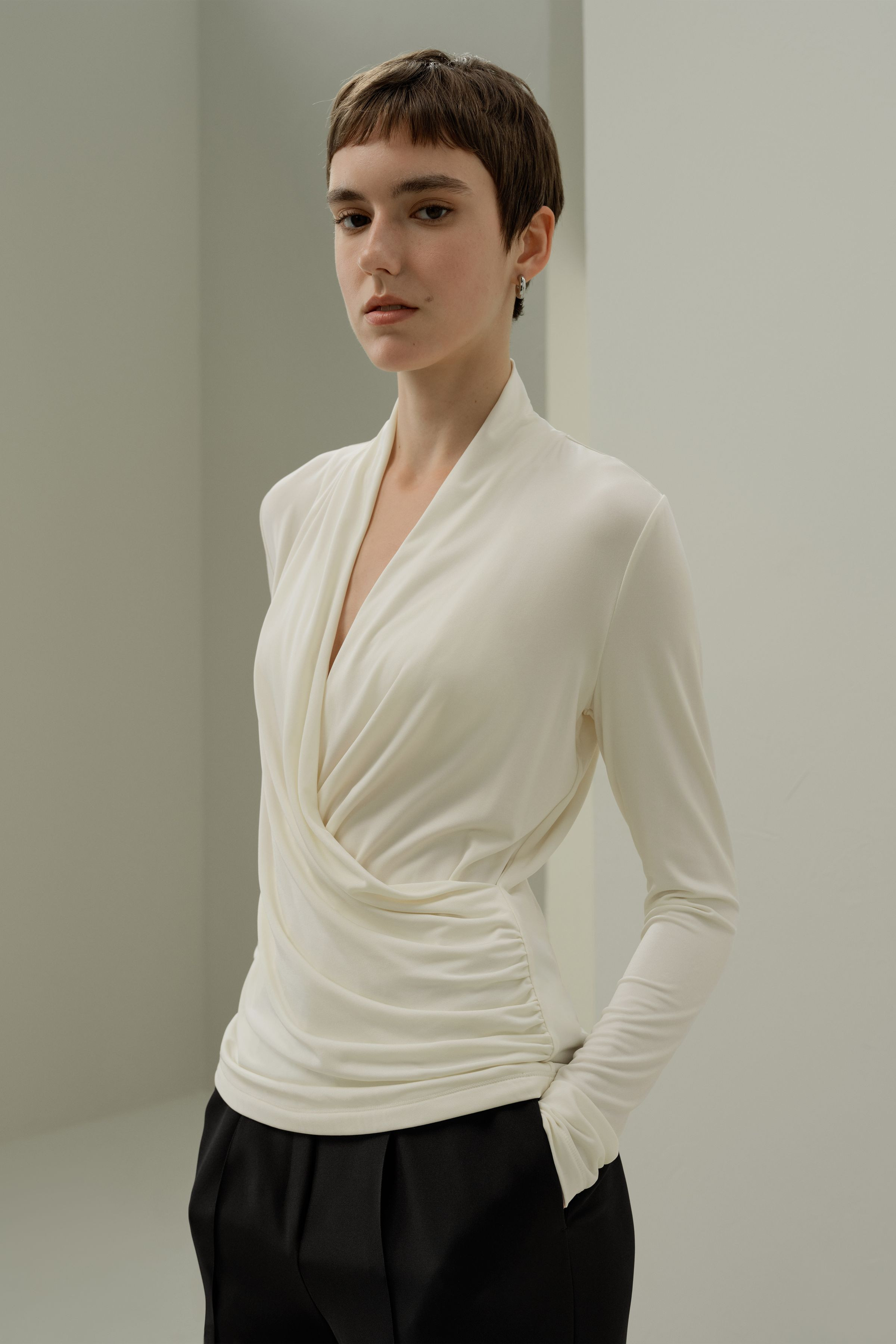 Silk Breeze Jersey Stretch Wrap Top | LILYSILK