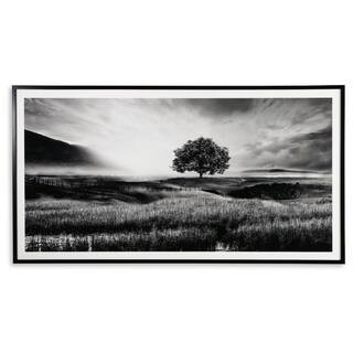 Deborland Framed Black/Gray Graphic Print Nature Art Print 46 in. x 87 in. | The Home Depot