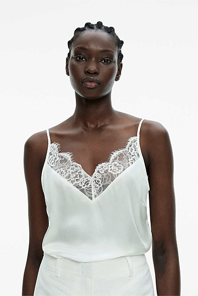 Silk Satin Lace Camisole | Witchery (AU)