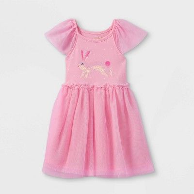 Toddler Girls' Sequin Bunny Short Sleeve Tutu Dress - Cat & Jack™ Medium Pink | Target
